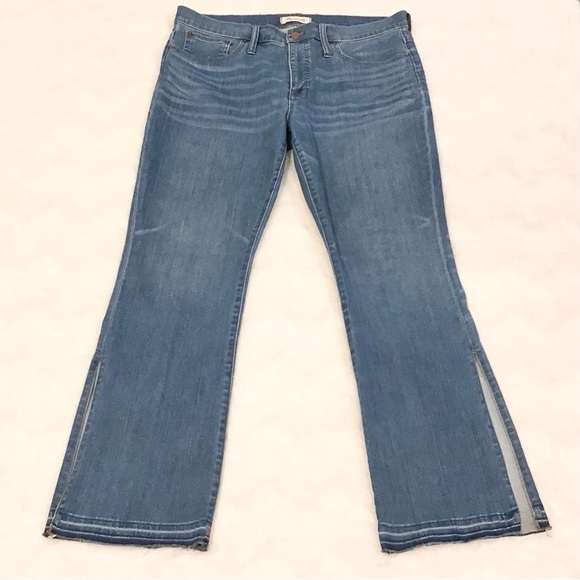 Madewell 32 Cali Demi-Boot Women’s Jeans High Rise Release Raw Hems Side Slits - Picture 3 of 12
